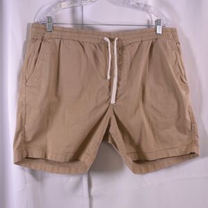 J Crew Tan Khaki Dock Shorts Elastic Waist Mens XL Cotton Stretch
